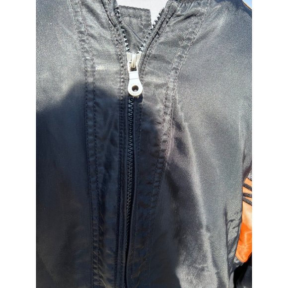 Mens HARLEY DAVIDSON Embroidered LOGO Nylon Zip Bomber Mesh Lined Jacket - Picture 3 of 10